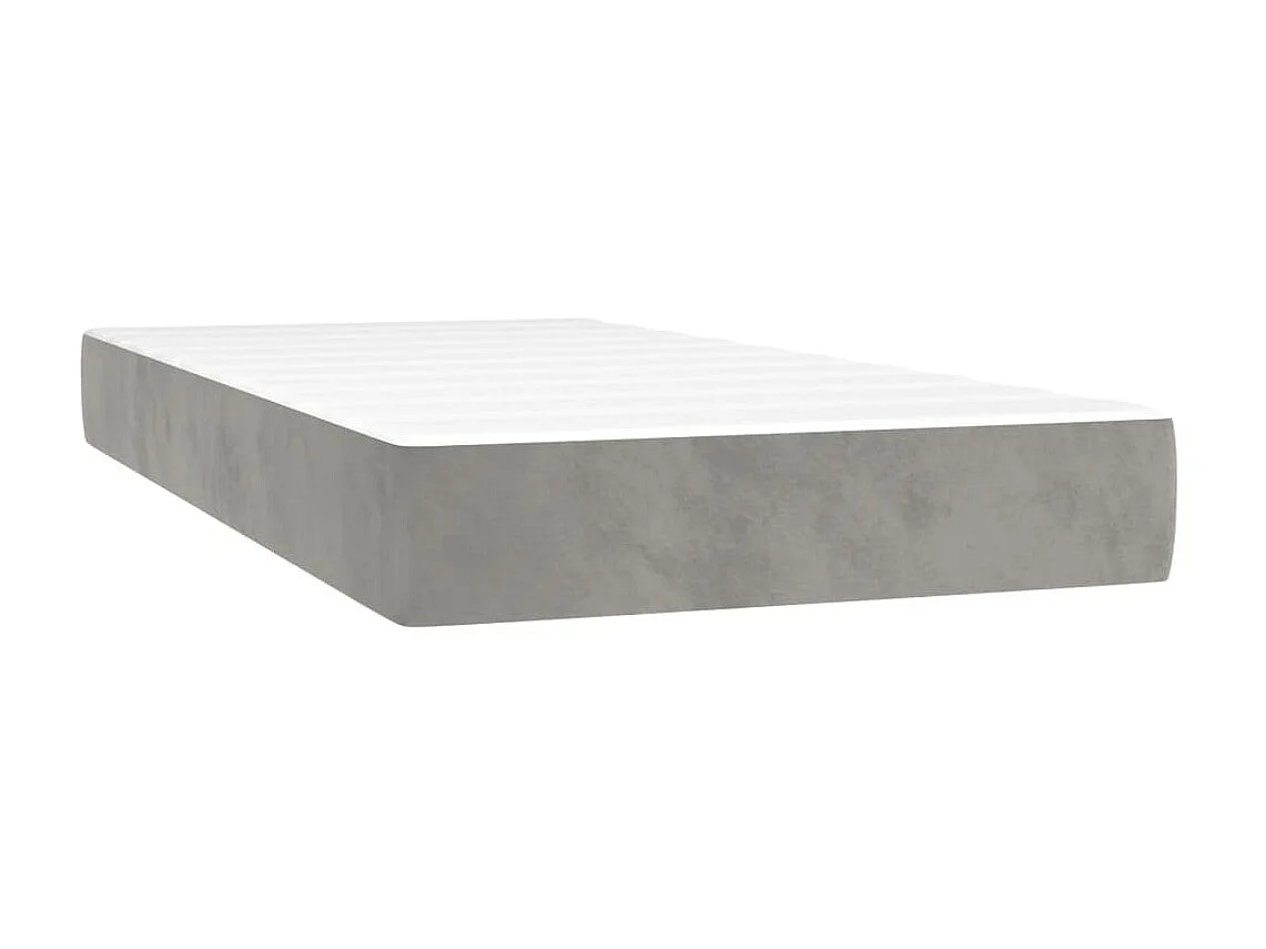 Conjunto Boxspring - 90x190 cm + Somieres + colchón terciopelo gris claro ES36727