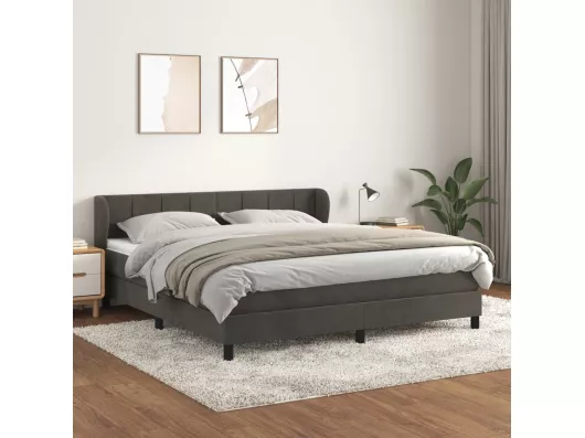 Kauf Unique Boxspringbett mit Matratze,Bett für Schlafzimmer Dunkelgrau 180x200 cm Samt -CFW47454