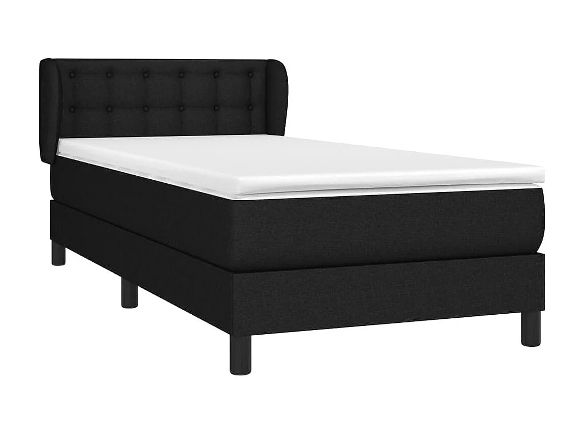 Boxspringbett mit Matratze,Bett für Schlafzimmer Schwarz 90x200 cm Stoff -CFW44650