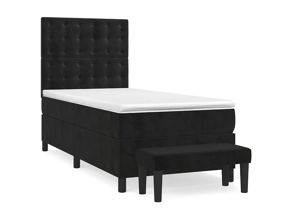 Boxspringbett mit Matratze,Bett für Schlafzimmer Schwarz 80x200 cm Samt -CFW14672