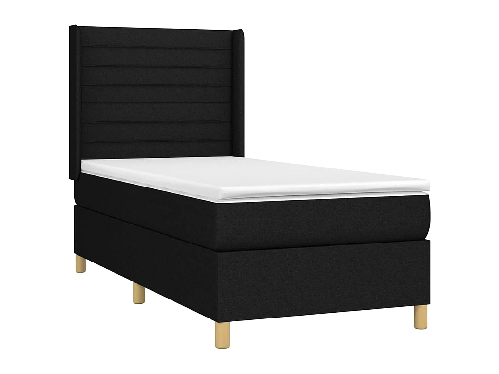 Boxspringbett mit Matratze,Bett für Schlafzimmer Schwarz 80x200 cm Stoff -CFW11251