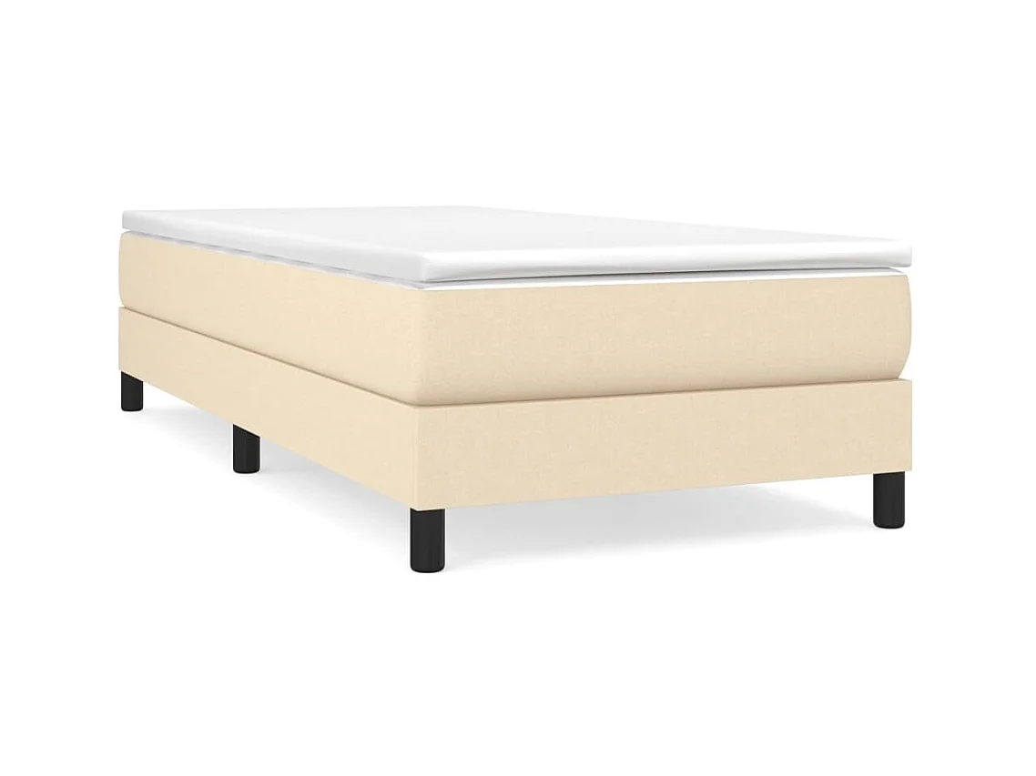 Ensemble complet boxspring - 100x200 cm + sommier tapissier + matelas Crème Tissu SRGW69590
