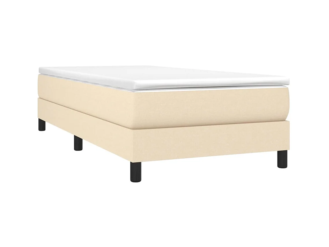 Ensemble complet boxspring - 100x200 cm + sommier tapissier + matelas Crème Tissu SRGW69590