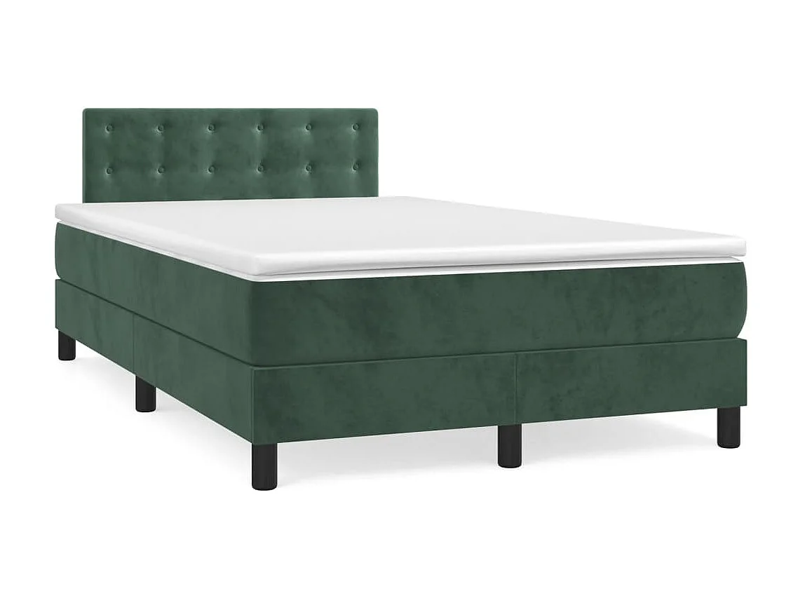 Boxspringbett mit Matratze,Bett für Schlafzimmer Dunkelgrün 120x200 cm Samt -CFW68551