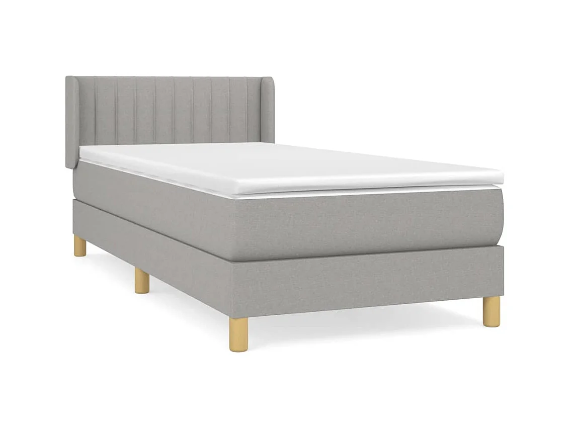Conjunto Boxspring - 100x200 cm + Somieres + colchón tela gris claro ES38249