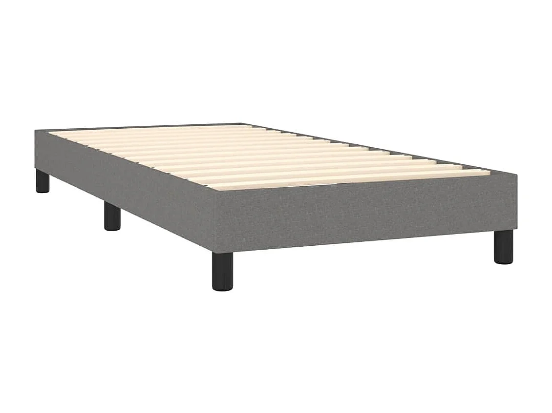 Conjunto Boxspring - 90x190 cm + Somieres + colchón + luces LED tela gris oscuro ES42543
