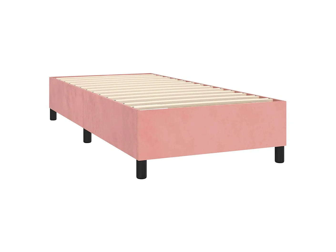 Cama box spring c/ colchão/LED 90x190 cm veludo rosa PT115333