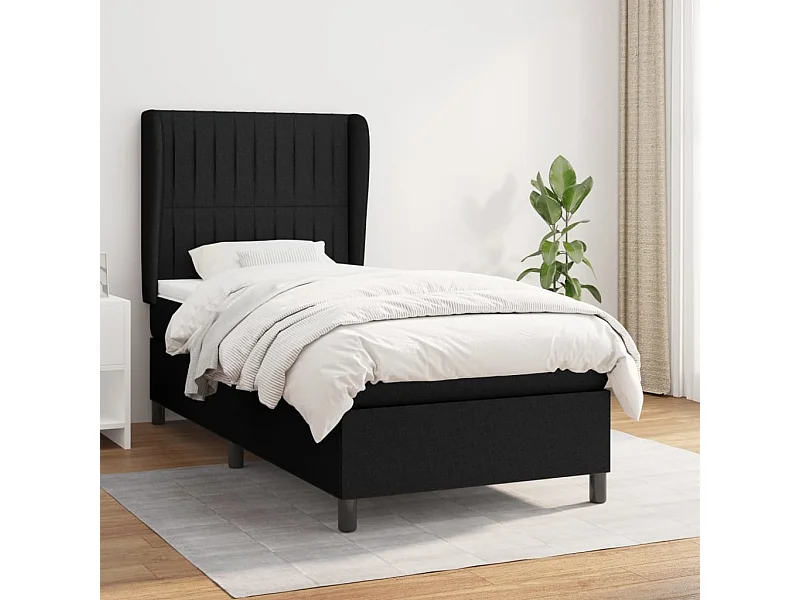 Conjunto Boxspring - 80x200 cm + Somieres + colchón tela negro ES38040