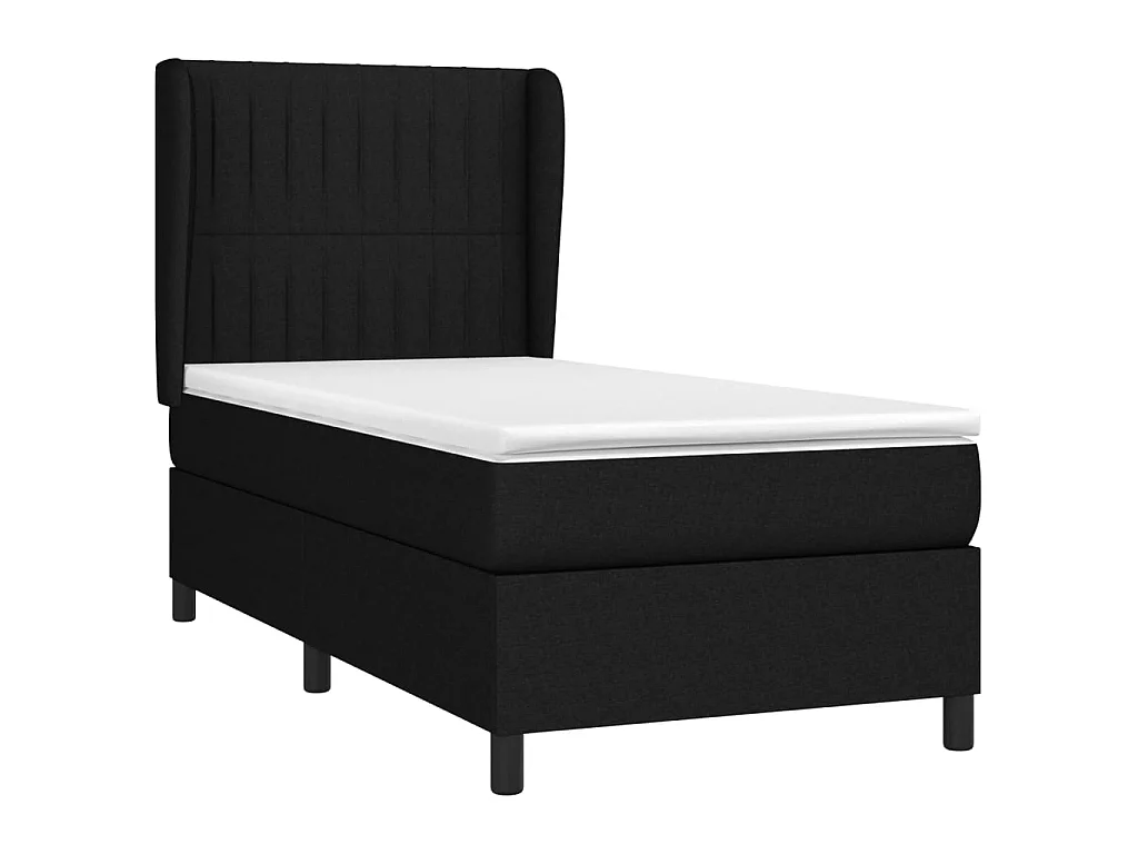 Conjunto Boxspring - 80x200 cm + Somieres + colchón tela negro ES38040