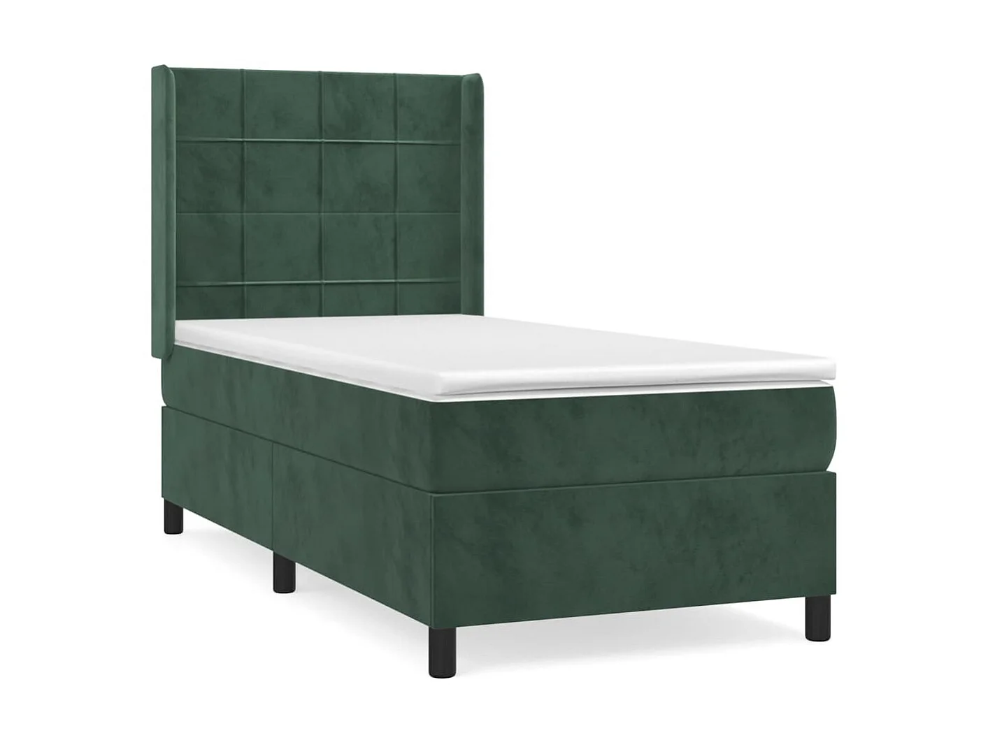 Boxspringbett mit Matratze,Bett für Schlafzimmer Dunkelgrün 90x200 cm Samt -CFW33096