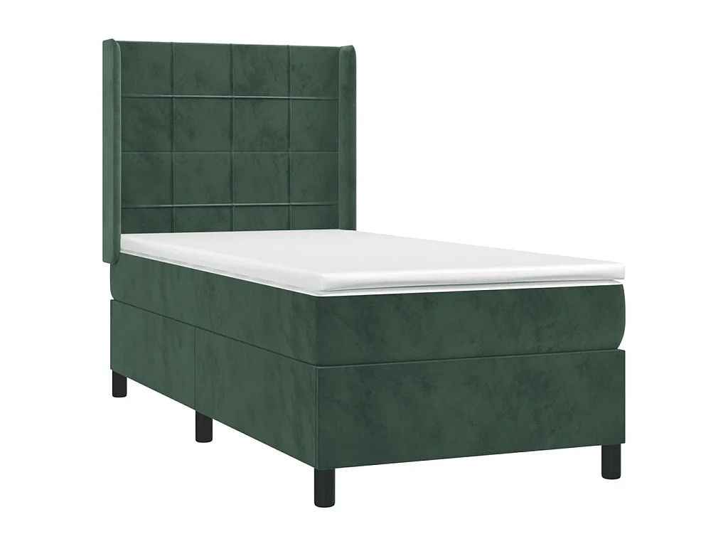 Boxspringbett mit Matratze,Bett für Schlafzimmer Dunkelgrün 90x200 cm Samt -CFW33096