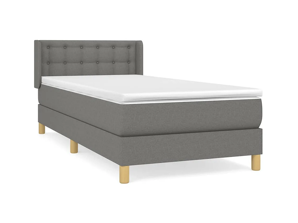 Ensemble complet boxspring - 80x200 cm + sommier tapissier + matelas Gris foncé Tissu SRGW89320