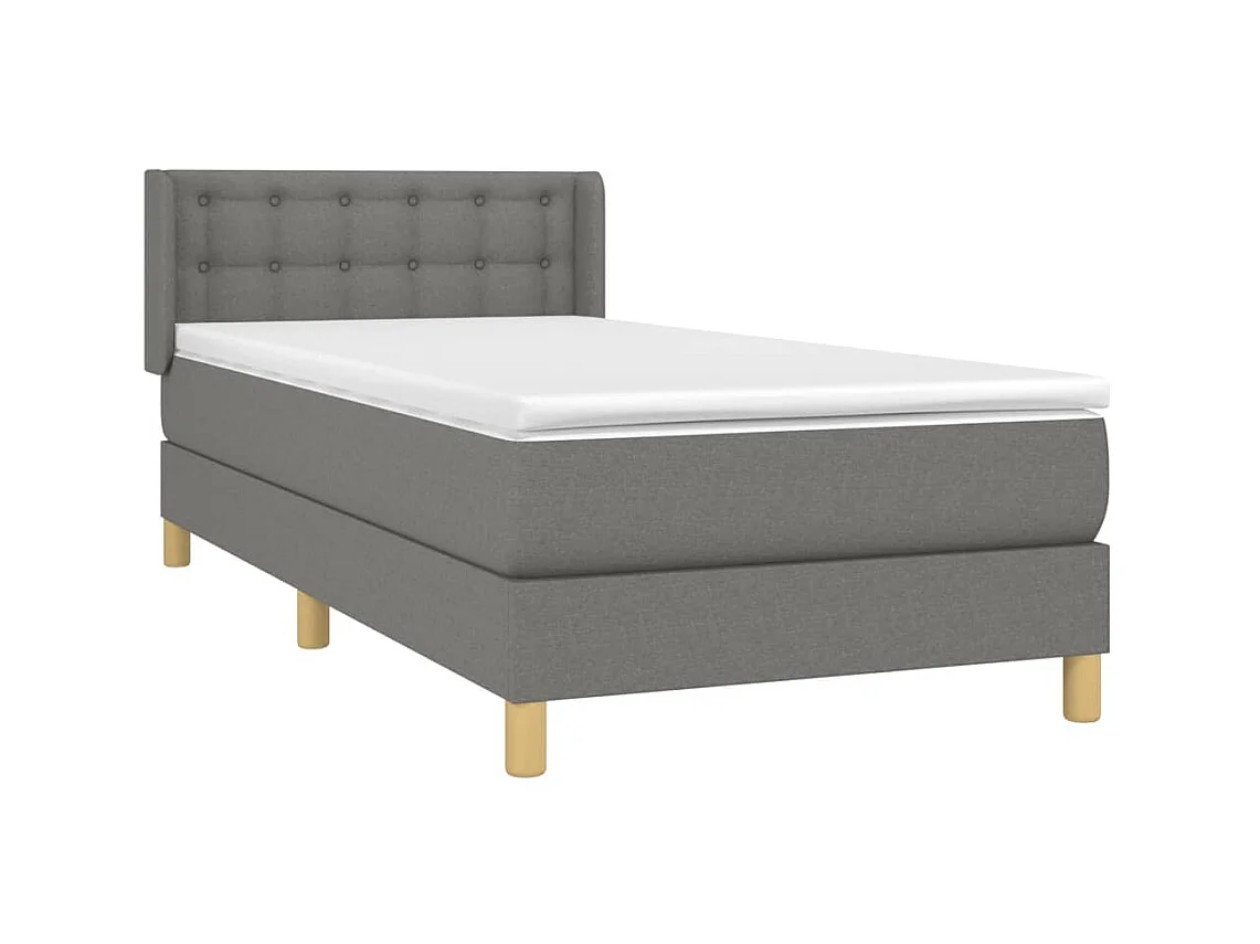 Ensemble complet boxspring - 80x200 cm + sommier tapissier + matelas Gris foncé Tissu SRGW89320