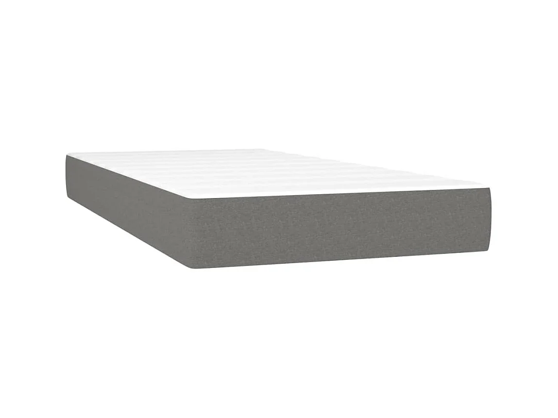 Ensemble complet boxspring - 80x200 cm + sommier tapissier + matelas Gris foncé Tissu SRGW89320