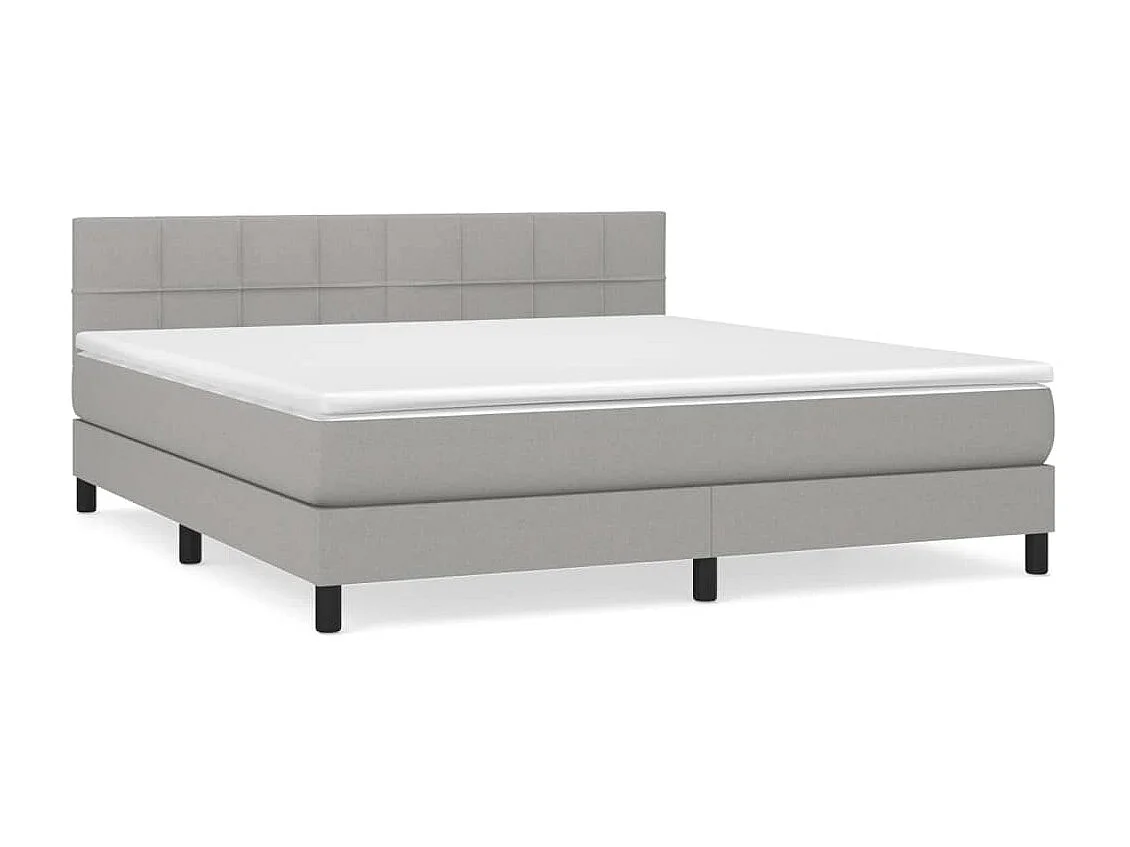 Boxspring met matras stof lichtgrijs 180x200 cm NL84537