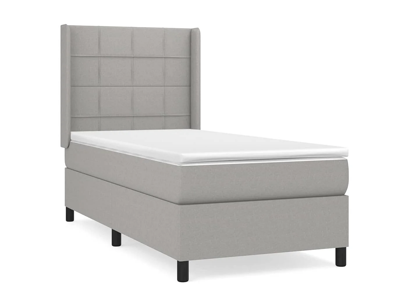 Cama continental com molas+ colchão 90x190 cm tecido cinzento-claro PT805287