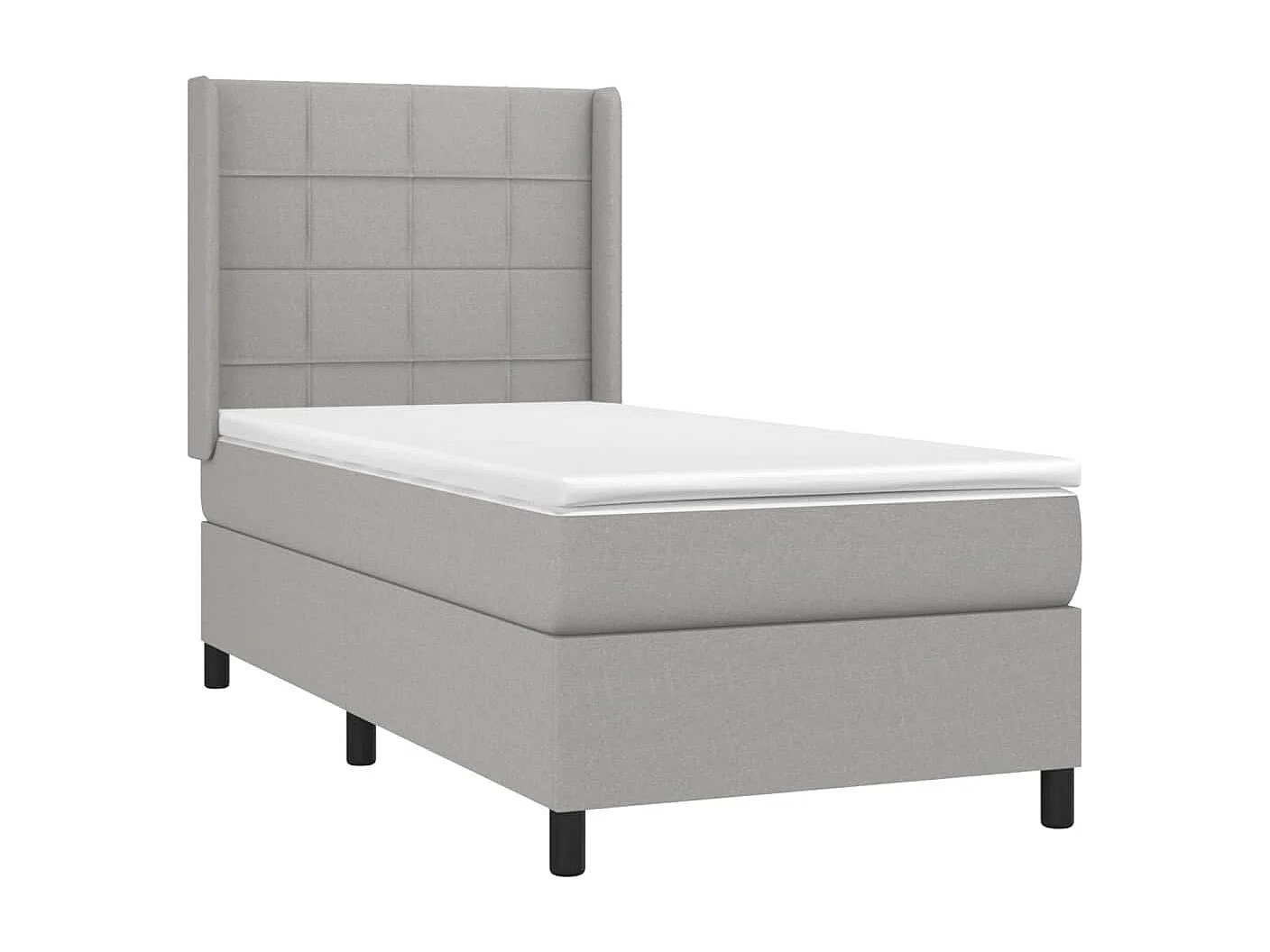 Cama continental com molas+ colchão 90x190 cm tecido cinzento-claro PT805287