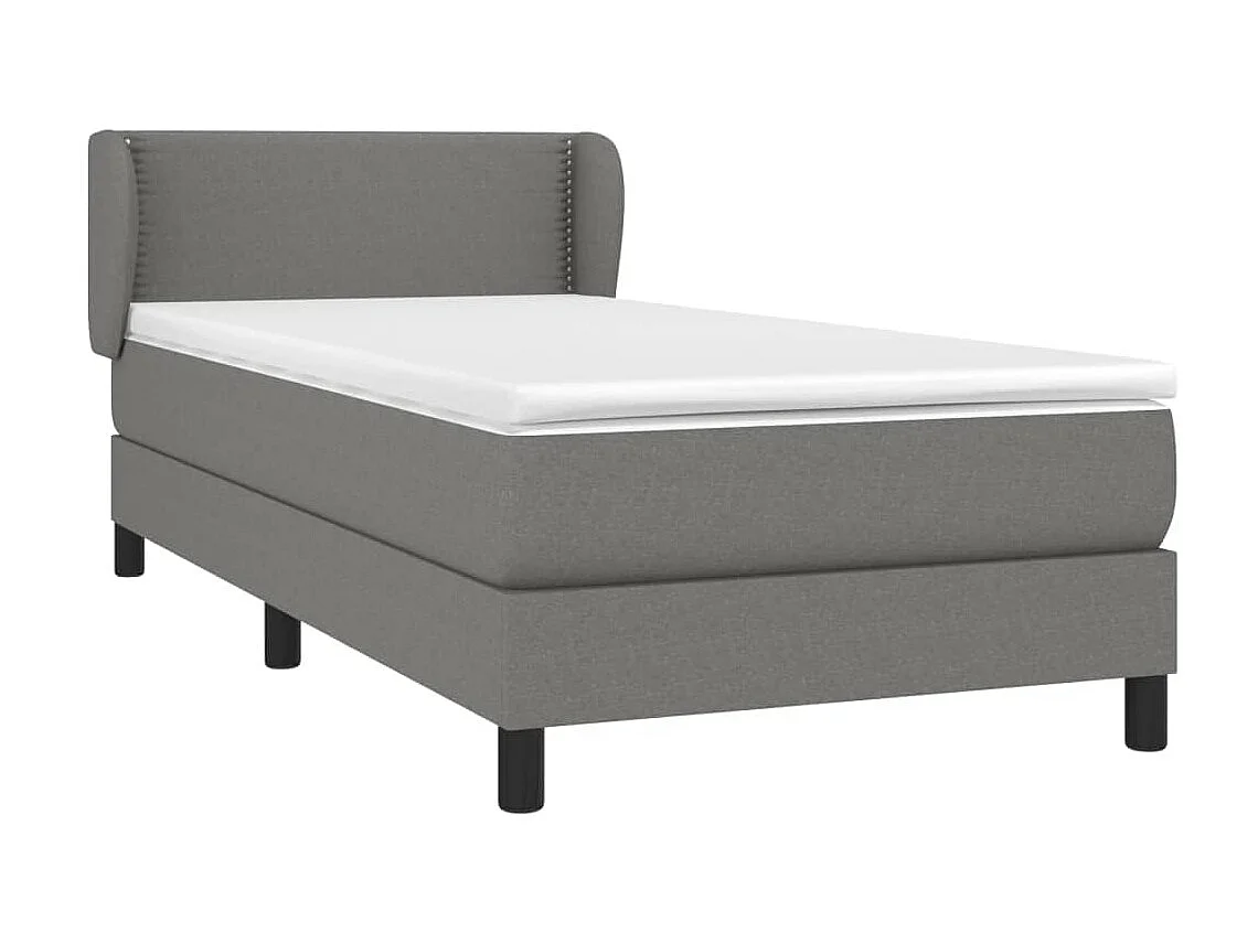 Conjunto Boxspring - 80x200 cm + Somieres + colchón tela gris oscuro ES37981