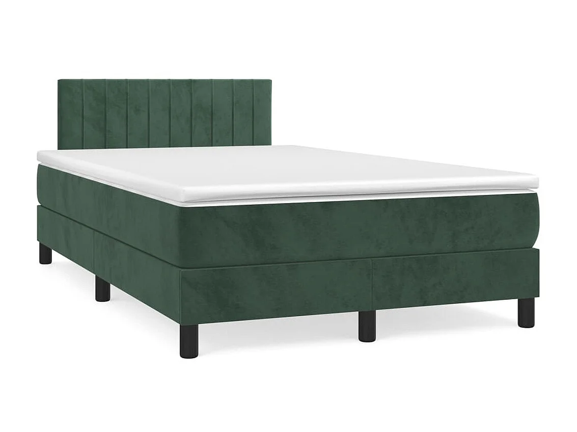 Boxspringbett mit Matratze,Bett für Schlafzimmer Dunkelgrün 120x200 cm Samt -CFW58285