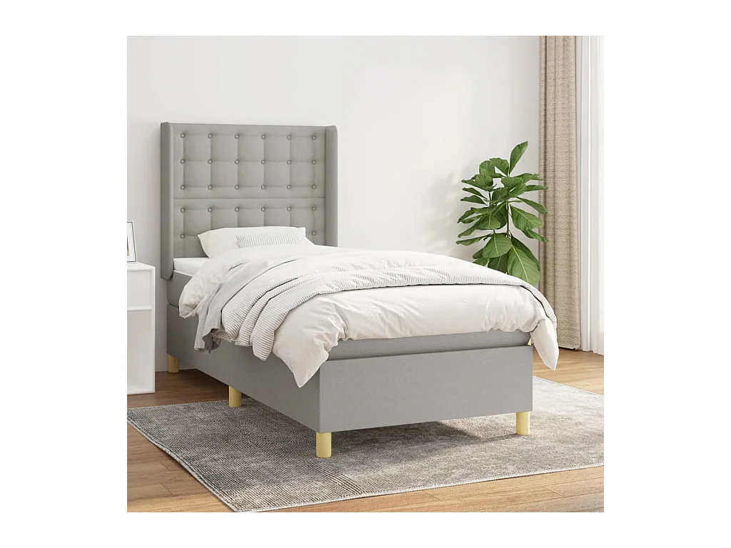 Boxspringbett mit Matratze,Bett für Schlafzimmer Hellgrau 80x200 cm Stoff -CFW77305