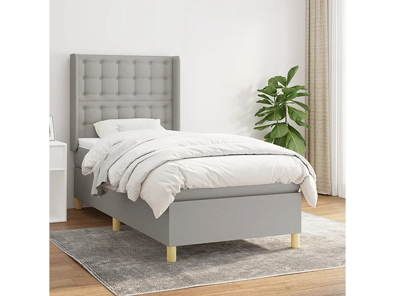 Boxspringbett mit Matratze,Bett für Schlafzimmer Hellgrau 80x200 cm Stoff -CFW77305
