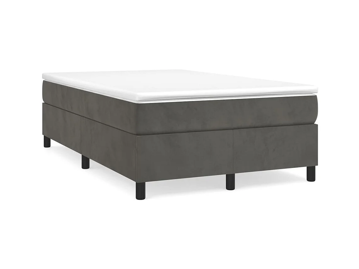 Conjunto Boxspring - 120x200 cm + Somieres + colchón terciopelo gris oscuro ES35971