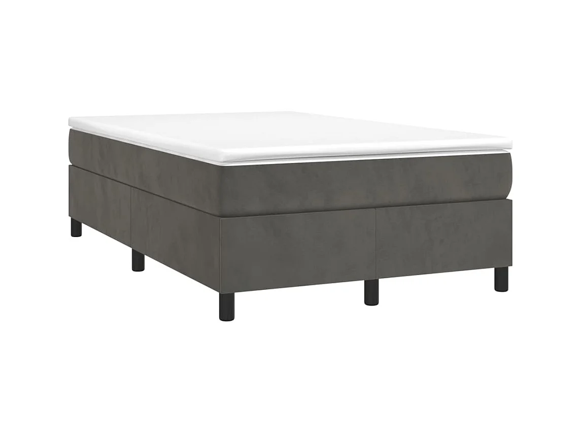Conjunto Boxspring - 120x200 cm + Somieres + colchón terciopelo gris oscuro ES35971