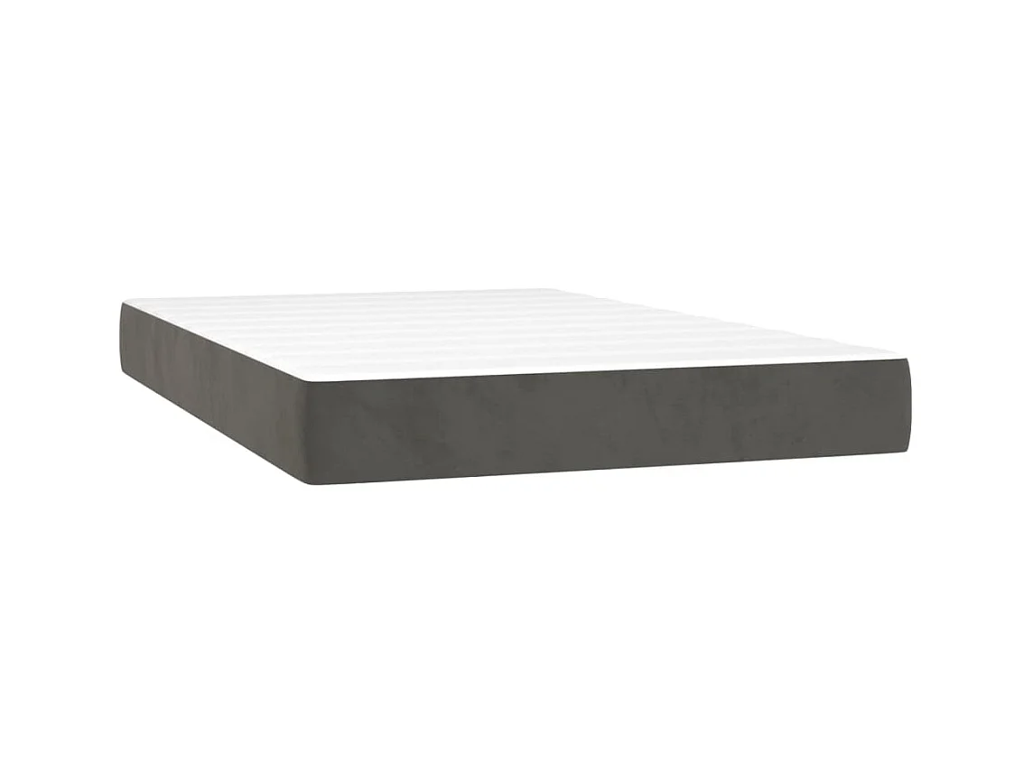 Conjunto Boxspring - 120x200 cm + Somieres + colchón terciopelo gris oscuro ES35971