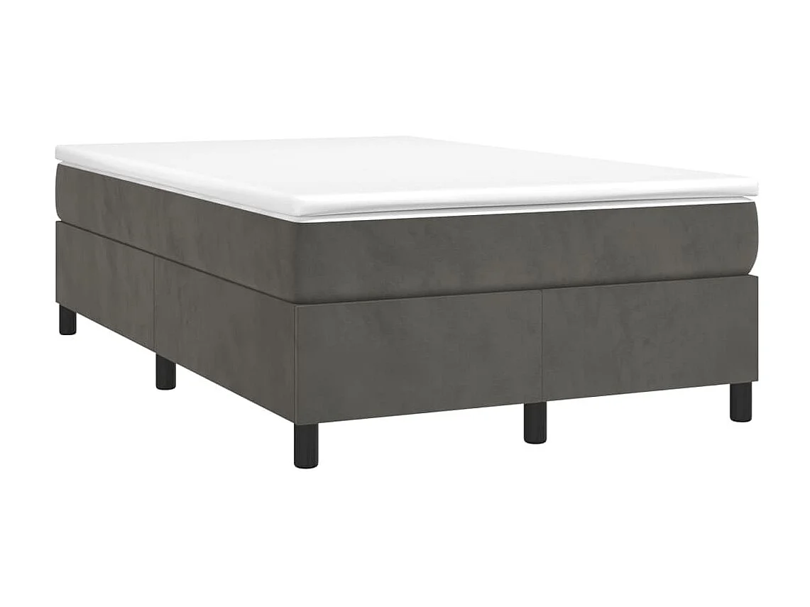 Cama continental boxspring com colchão 120x200 cm veludo cinzento-escuro PT777996