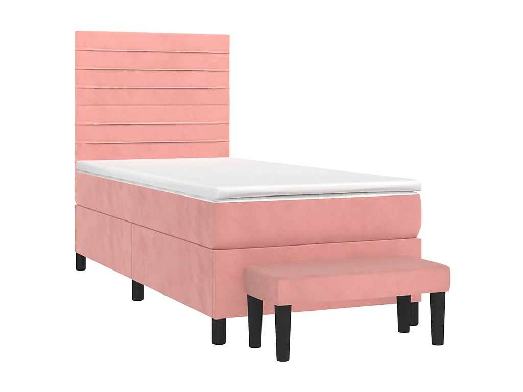 Boxspringbett mit Matratze,Bett für Schlafzimmer Rosa 90x190 cm Samt -CFW82045