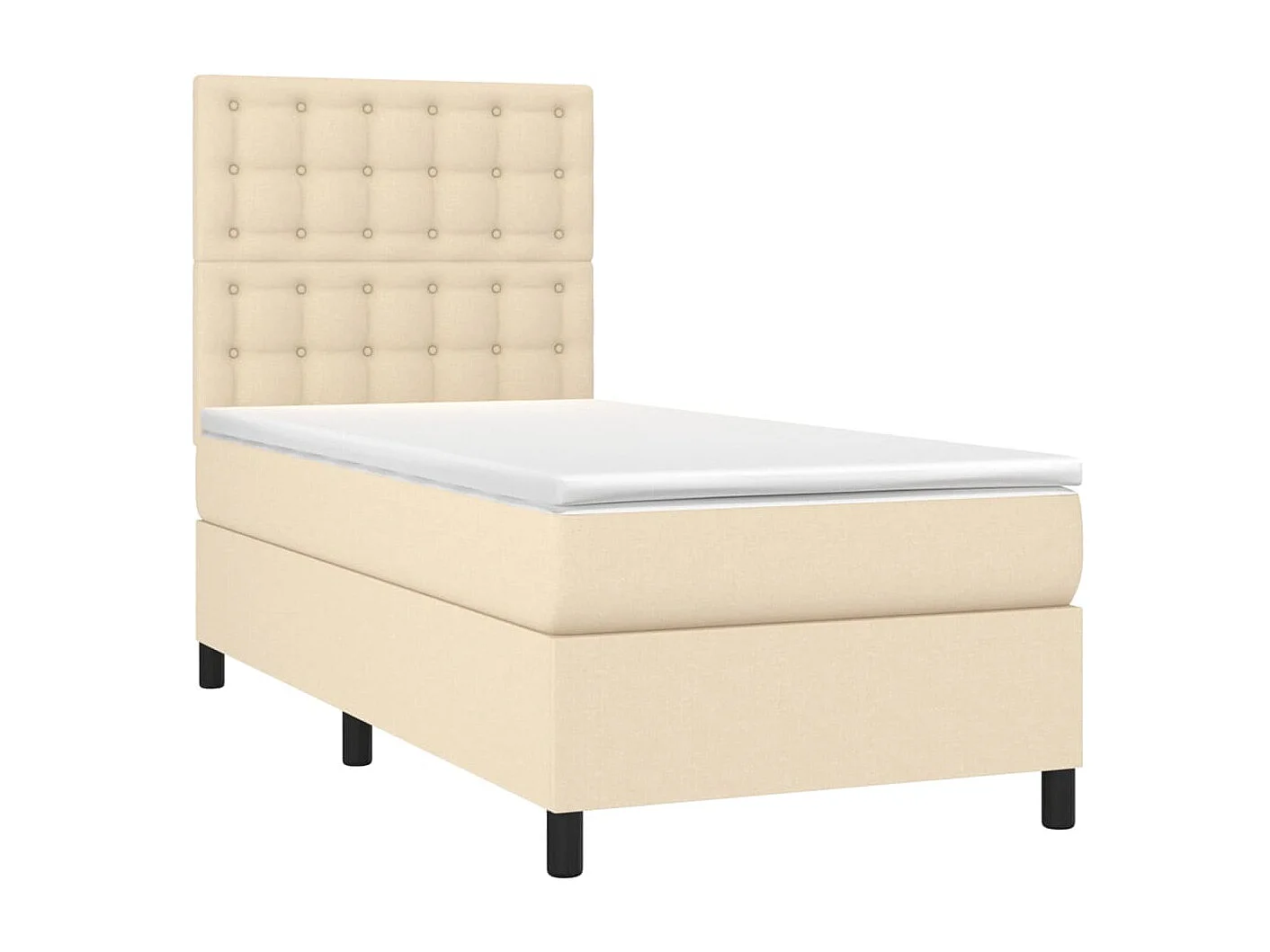 Boxspringbett mit Matratze,Bett für Schlafzimmer Creme 100x200 cm Stoff -CFW22287