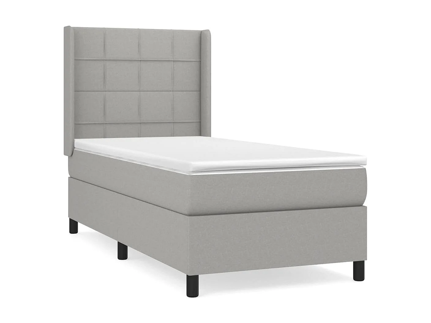 Cama continental com molas+ colchão 80x200 cm tecido cinza-claro PT478164