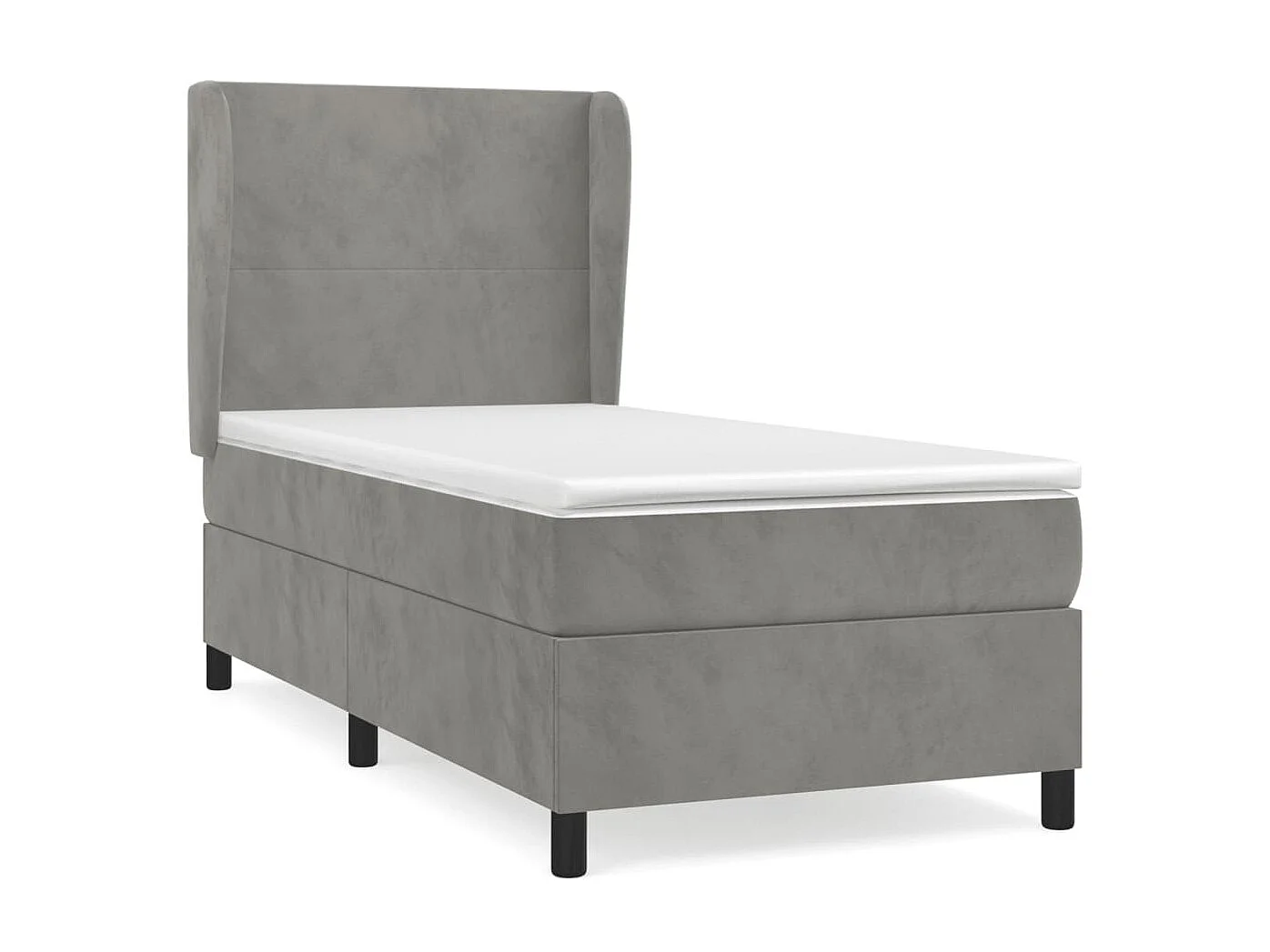 Boxspringbett mit Matratze,Bett für Schlafzimmer Hellgrau 80x200 cm Samt -CFW36737