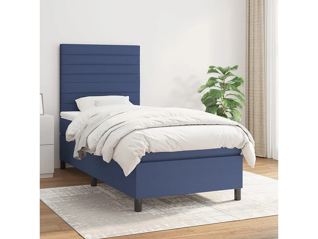 Boxspringbett mit Matratze,Bett für Schlafzimmer Blau 80x200 cm Stoff -CFW79297