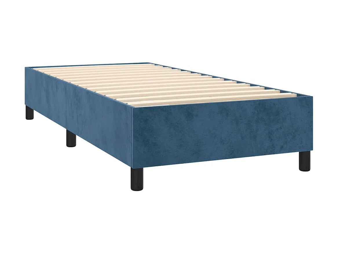 Conjunto Boxspring - 80x200 cm + Somieres + colchón terciopelo azul oscuro ES36603