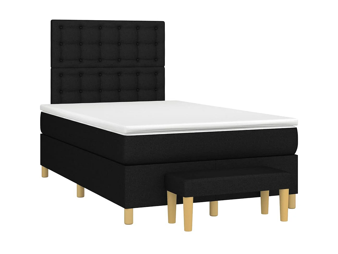 Cama continental com molas+ colchão 120x200 cm tecido preto PT104305