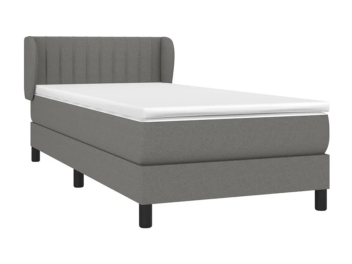 Conjunto Boxspring - 90x200 cm + Somieres + colchón tela gris oscuro ES36325