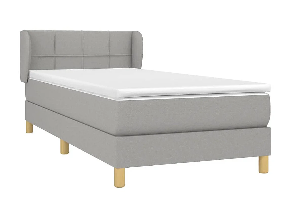 Conjunto Boxspring - 100x200 cm + Somieres + colchón tela gris claro ES37895