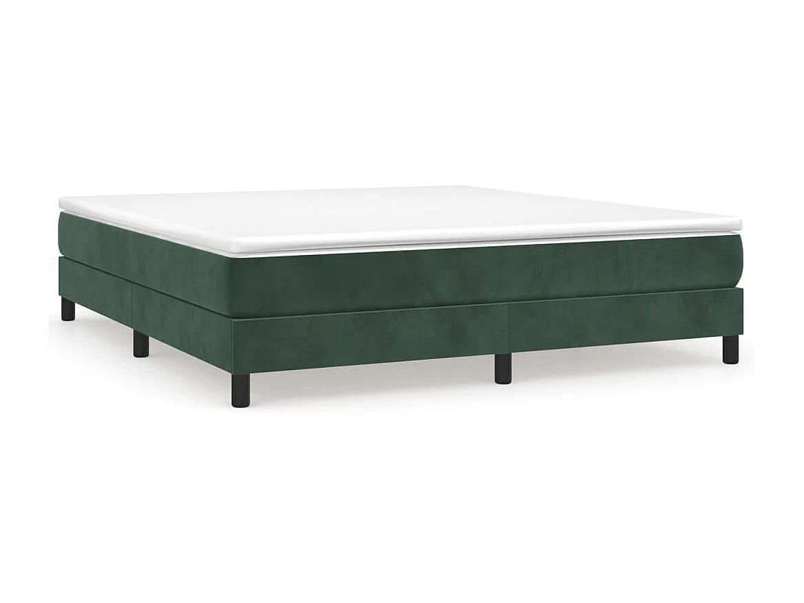 Ensemble complet boxspring - 160x200 cm + sommier tapissier + matelas Vert foncé Velours SRGW88038