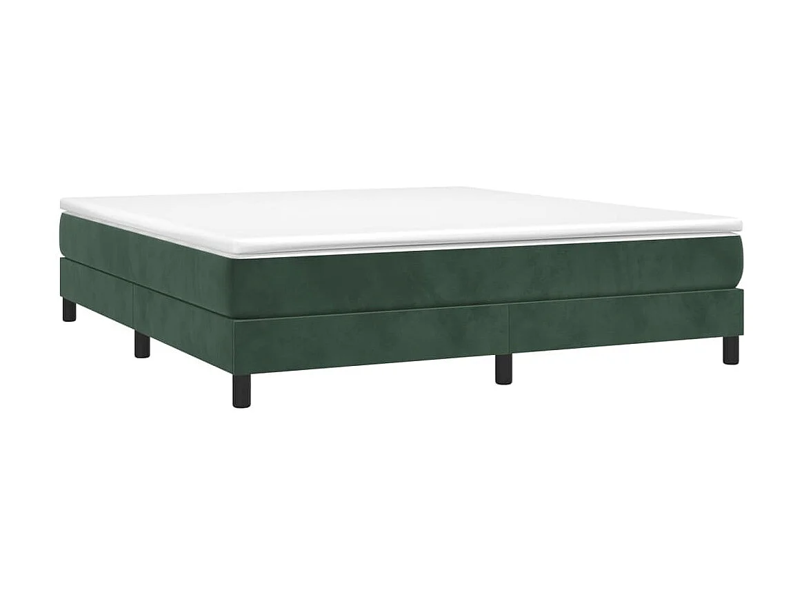 Ensemble complet boxspring - 160x200 cm + sommier tapissier + matelas Vert foncé Velours SRGW88038