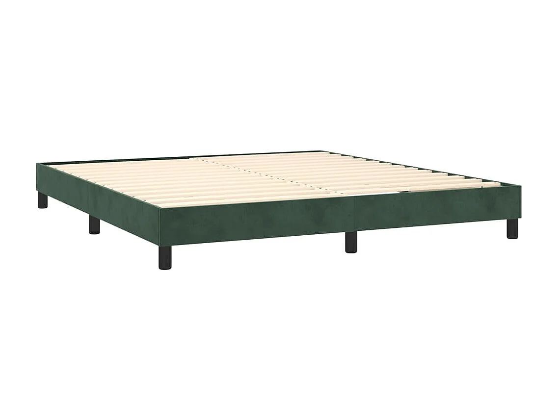 Ensemble complet boxspring - 160x200 cm + sommier tapissier + matelas Vert foncé Velours SRGW88038