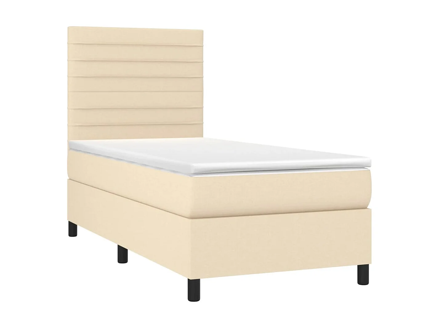 Cama continental com molas+ colchão 90x200 cm tecido cor crème PT533696