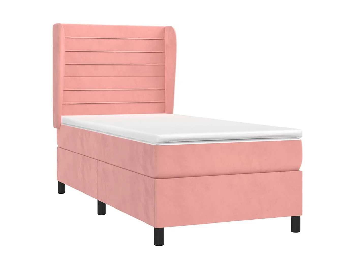 Lit-90x190 cm avec sommier tapissier + matelas Rose Velours SRGW83175