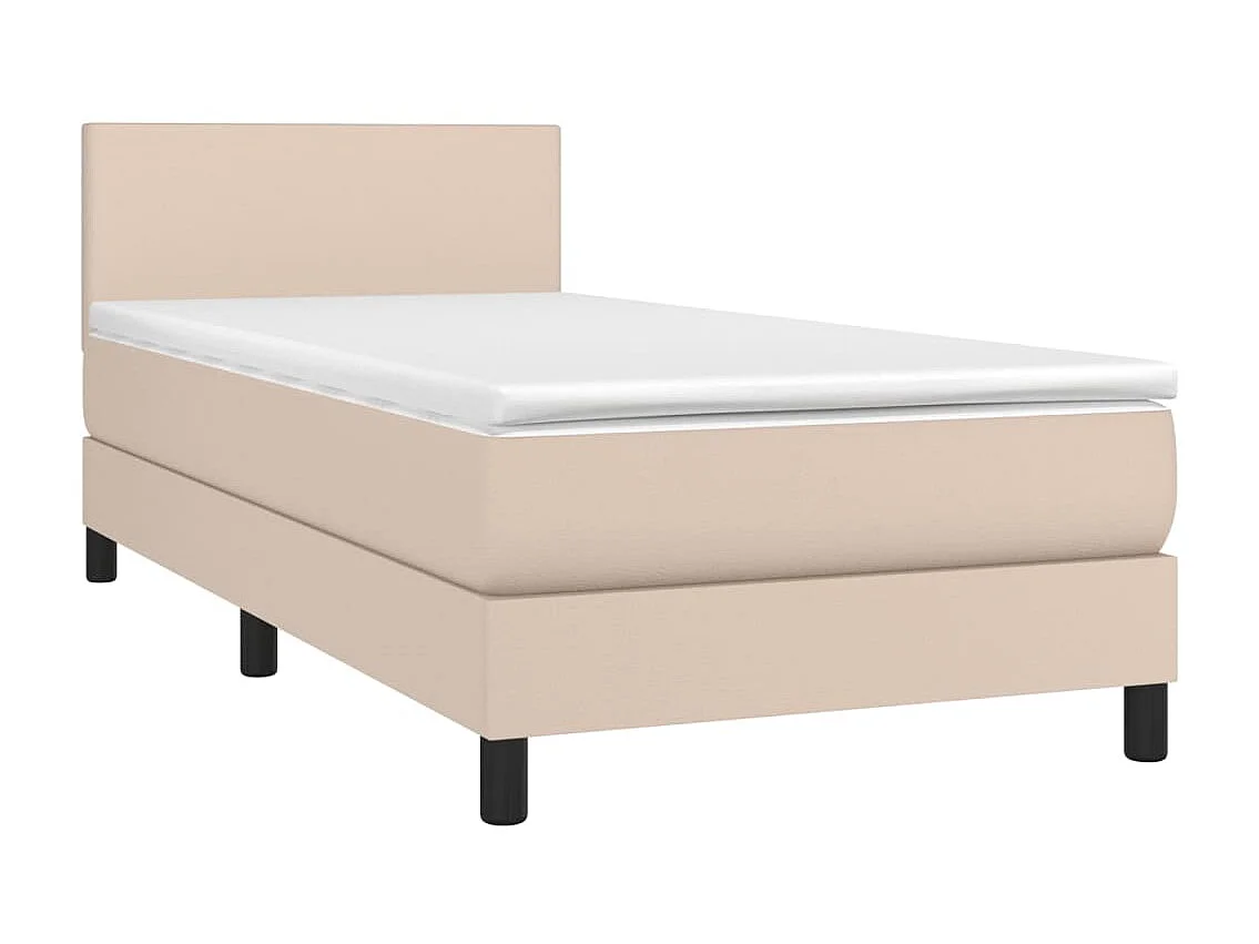 Ensemble complet boxspring - 90x200 cm + sommier tapissier + matelas Cappuccino SRGW71606