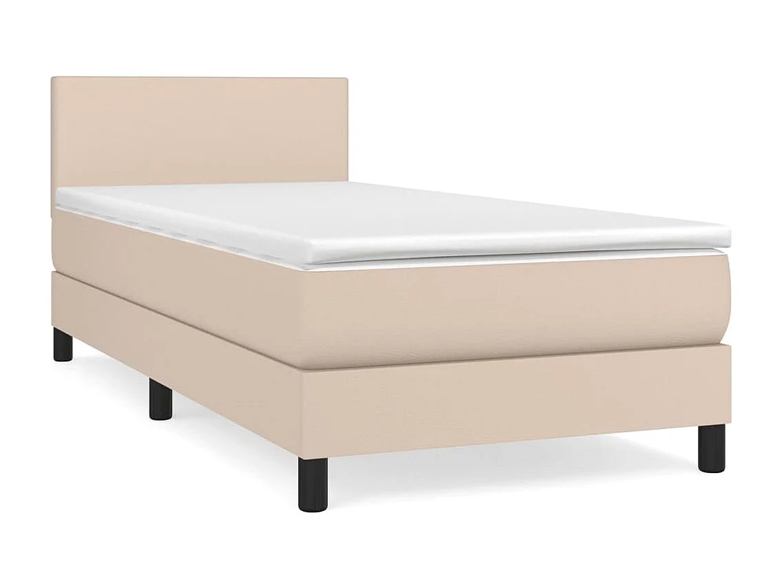 Ensemble complet boxspring - 90x200 cm + sommier tapissier + matelas Cappuccino SRGW71606