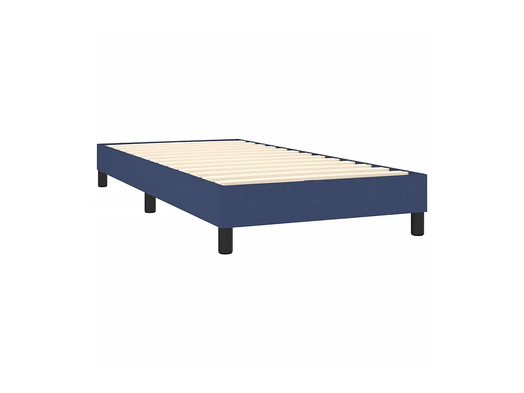 Ensemble complet boxspring - 100x200 cm + sommier tapissier + matelas Bleu Tissu SRGW48894