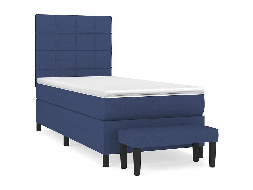 Boxspringbett mit Matratze,Bett für Schlafzimmer Blau 90x200 cm Stoff -CFW46116