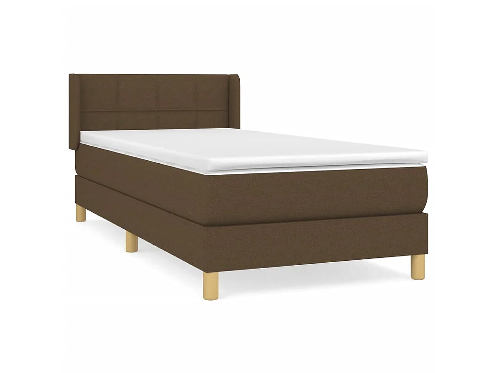 Ensemble complet boxspring - 80x200 cm + sommier tapissier + matelas Marron foncé SRGW80453