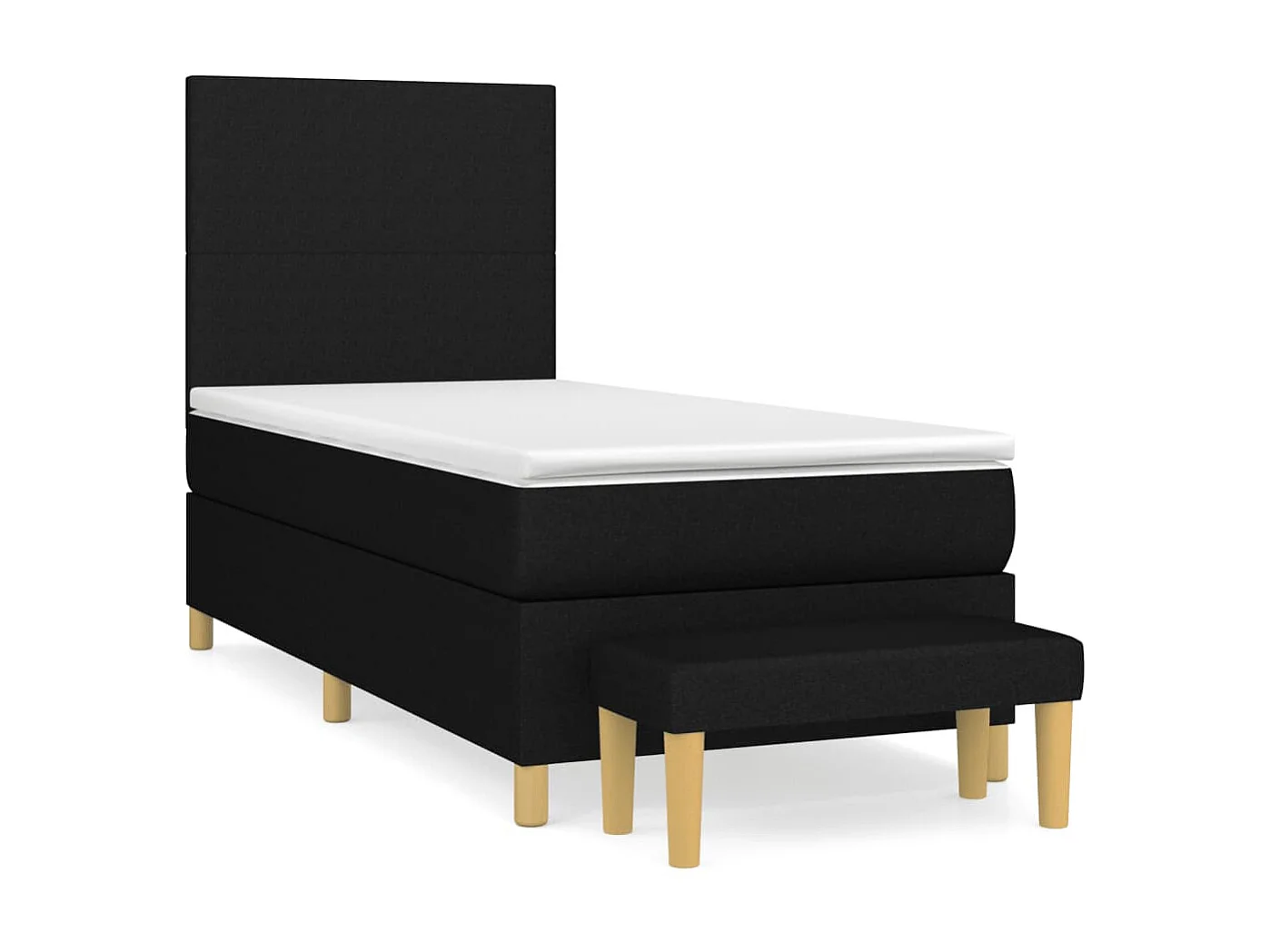 Conjunto Boxspring - 80x200 cm + Somieres + colchón tela negro ES38156