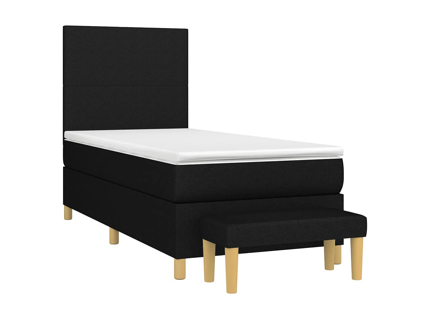 Conjunto Boxspring - 80x200 cm + Somieres + colchón tela negro ES38156